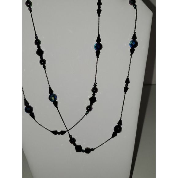 2028 Women's Beaded Necklace Aurora Borealis Rhinestones Double Length Bohemian - Picture 2 of 12